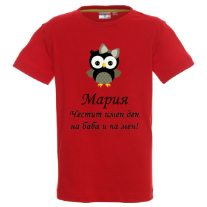 Цветна детска тениска- Честит имен ден на баба и на мен