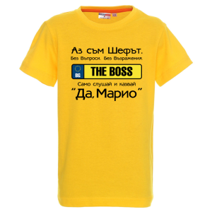 Цветна детска тениска- Аз съм шефът, Марио