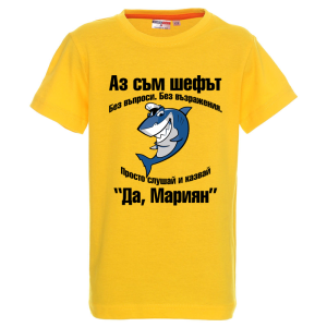 Цветна детска тениска- Аз съм шефът, Мариян