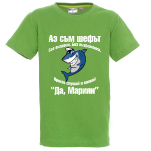 Цветна детска тениска- Аз съм шефът, Мариян