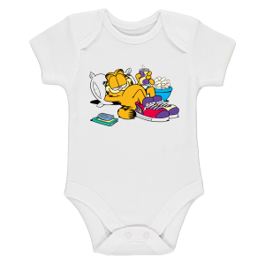 Бяло бебешко боди- Гарфилд