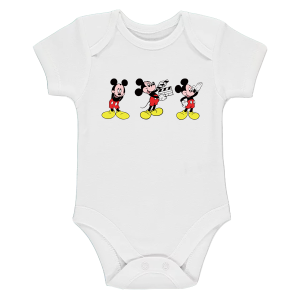 Бяло бебешко боди- Мики Маус