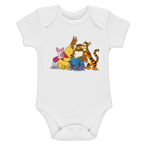 Бяло бебешко боди- Мечо пух