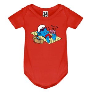 Цветно бебешко боди- Смърф