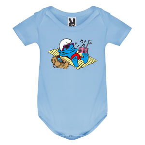 Цветно бебешко боди- Смърф