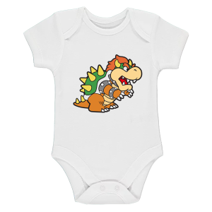 Бяло бебешко боди- Супер Марио