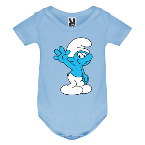 Цветно бебешко боди- Смърф