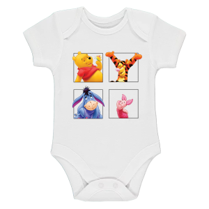 Бяло бебешко боди- Мечо Пух