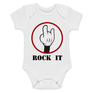 Бяло бебешко боди- Rock it