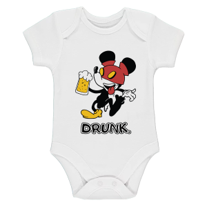 Бяло бебешко боди- Drunk