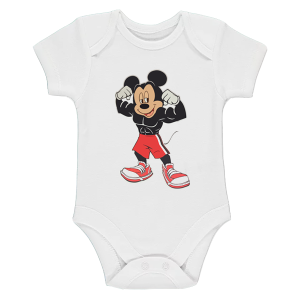 Бяло бебешко боди- Мики Маус