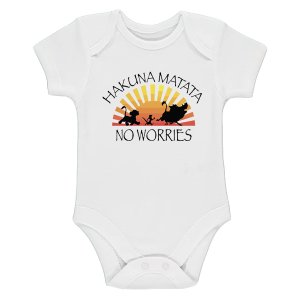 Бяло бебешко боди- Hakuna Matata