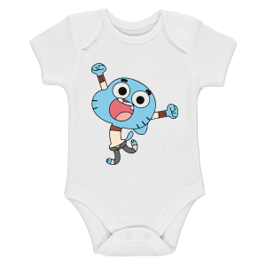 Бяло бебешко боди- Гъмбол