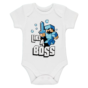 Бяло бебешко боди- Like a boss