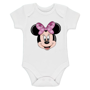 Бяло бебешко боди- Мини Маус