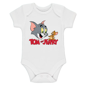 Бяло бебешко боди- Том и Джери