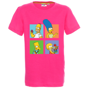 Цветна детска тениска- Семейство Симпсън