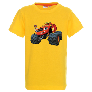 Цветна детска тениска- Пламъчко и машините