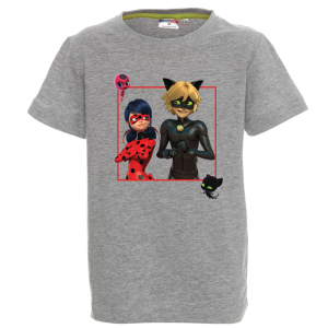 Цветна детска тениска- Калинката и черният котарак