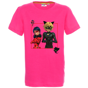 Цветна детска тениска- Калинката и черният котарак