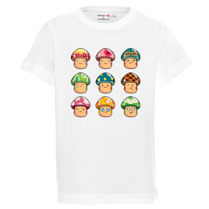 Бяла детска тениска- Супер Марио
