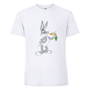 Бяла мъжка тениска- Бъгс Бъни