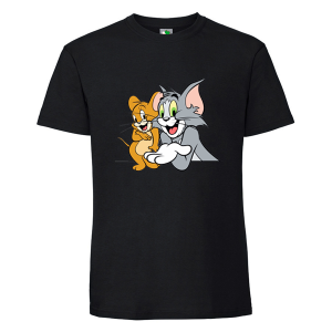 Черна мъжка тениска- Том и Джери
