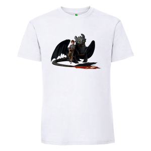 Бяла мъжка тениска- Как да дресираш дракон