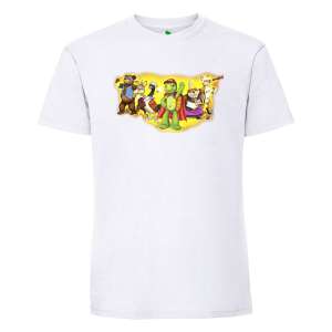 Бяла мъжка тениска- Костенурката Франклин