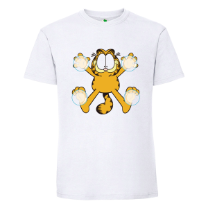 Бяла мъжка тениска- Гарфилд