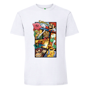 Бяла мъжка тениска- Супер Марио