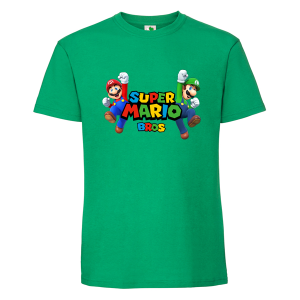 Цветна мъжка тениска- Супер Марио