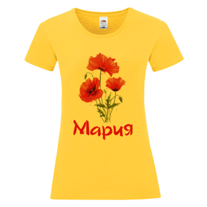 Цветна дамска тениска- Мария - макове