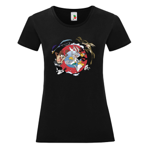 Черна дамска тениска- Анимационни герои