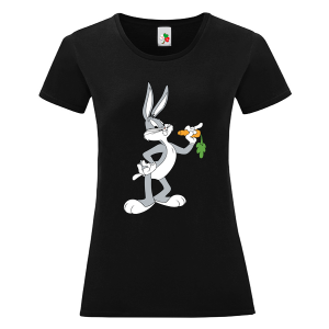 Черна дамска тениска- Бъгс Бъни