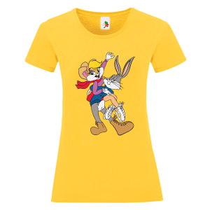 Цветна дамска тениска- Лола и Бъгс Бъни