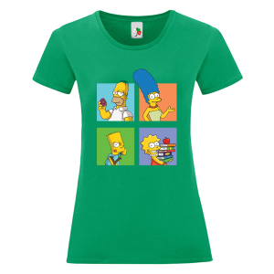Цветна дамска тениска- Семейство Симпсън
