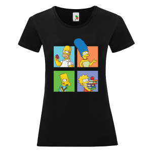 Черна дамска тениска- Семейство Симпсън