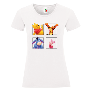 Бяла дамска тениска- Мечо Пух