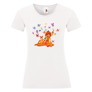 Бяла дамска тениска- Бамби