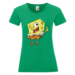 Цветна дамска тениска- Спондж Боб