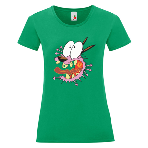 Цветна дамска тениска- Кучето Кураж