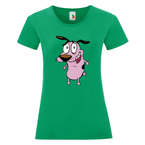 Цветна дамска тениска- Кучето Кураж