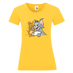 Цветна дамска тениска- Том и Джери