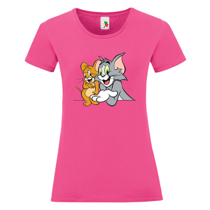 Цветна дамска тениска- Том и Джери