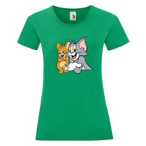 Цветна дамска тениска- Том и Джери