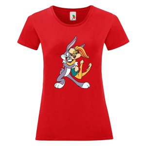 Цветна дамска тениска- Лола и Бъгс Бъни