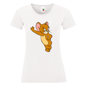 Бяла дамска тениска- Джери