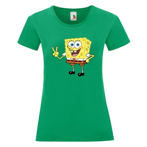 Цветна дамска тениска- Спондж Боб