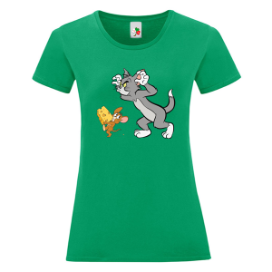 Цветна дамска тениска- Том и Джери